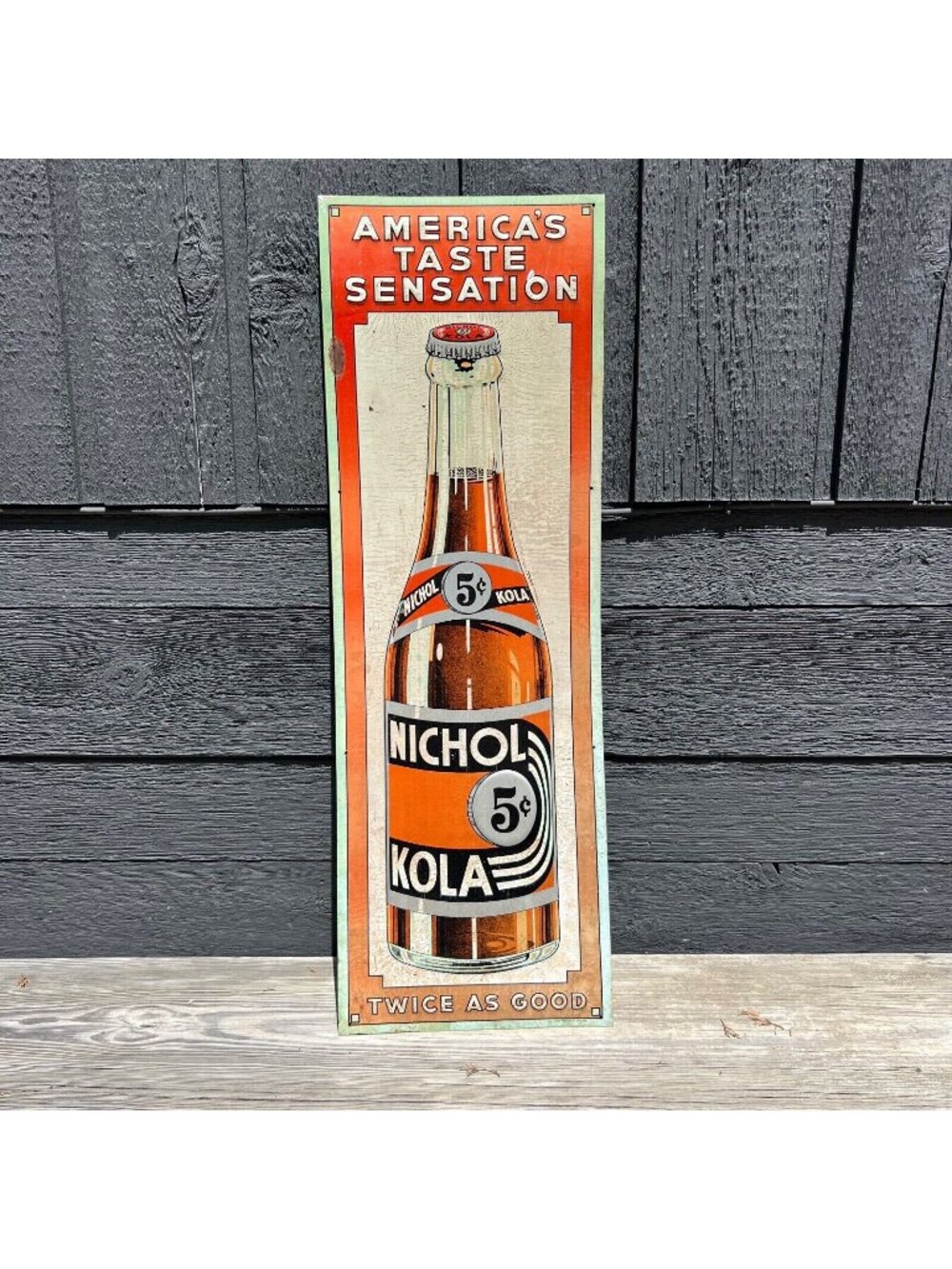 1930s Nichol Kola Cola Vertical Metal Advertising Sign Taste Sensation - Picture 1 of 16